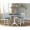 International Concepts Round 36 in Rd Extend Dining Table, 2 Emily Stools, White/Heather Gray, 36 W, 48 L, 36.1 in H, Wood K05-36RXT-27B-S6172-2 - alternate 4